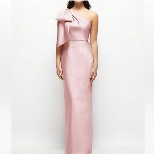 ALFRED SUNG Pink One-Shoulder Maxi Dress